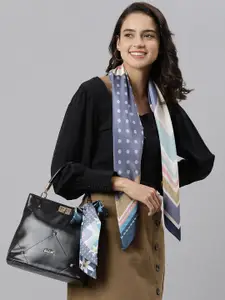 Tossido Women Grey & Pink Printed Scarf