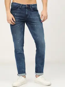 HIGHLANDER Men Blue Slim Fit Low Distress Light Fade Stretchable Jeans