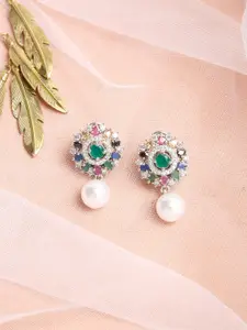 Ruby Raang Multicoloured Floral Drop Earrings