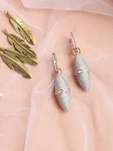 Ruby Raang Rose Gold-Plated Silver-Toned Contemporary Drop Earrings