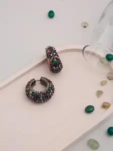 Ruby Raang Multicoloured Contemporary Hoop Earrings