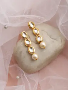 Ruby Raang Gold-Toned Contemporary Ear Cuff Earrings