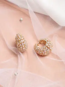 Ruby Raang Rose Gold Contemporary Hoop Earrings