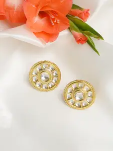 Ruby Raang Gold-Toned Contemporary Studs Earrings