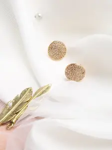 Ruby Raang Rose Gold Contemporary Studs Earrings