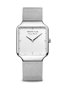 BERING Women White Dial & Silver Toned Stainless Steel Bracelet Analogue Watch 15832-004