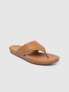 Inc 5 Women Tan Brown Solid Open Toe Flats
