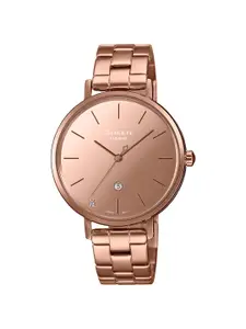 CASIO Women Rose Gold-Toned Dial & Rose Gold Toned Stainless Steel Straps Analogue Watch