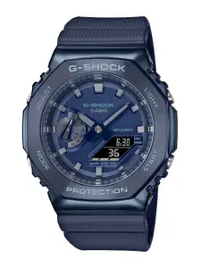 CASIO G-SHOCK Men Blue Patterned Dial & Blue Straps Analogue and Digital Watch G1162 GM-2100N-2ADR
