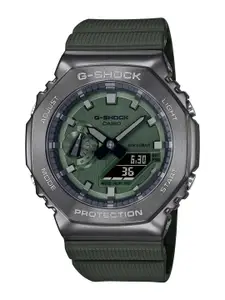 CASIO Men G-Shock G-Steel GM-2100B-3ADR Grey Ana-Digi Dial Green Resin Strap G1160