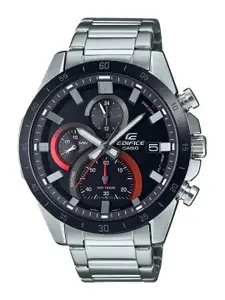 CASIO Men EDifice EFR-571DB-1A1VUDF Black Analog Dial Silver Stainless Steel Band ED513