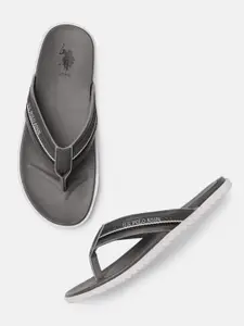 U.S. Polo Assn. Men Grey Solid Comfort Sandals