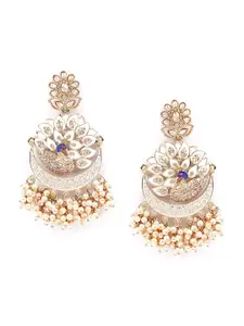 ODETTE Gold-Toned Contemporary Chandbalis Earrings
