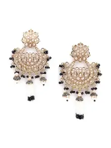 ODETTE Gold-Toned Contemporary Chandbalis Earrings