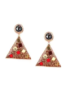 ODETTE Gold-Toned Contemporary Jhumkas Earrings