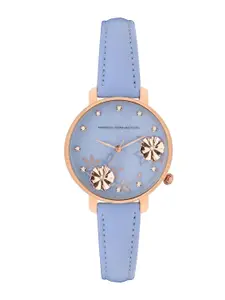 French Connection Women Lavender Leather Straps Analogue Watch FC21L
