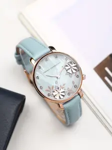 French Connection Women Grey Dial & Grey Leather Straps Analogue Watch FC21BE