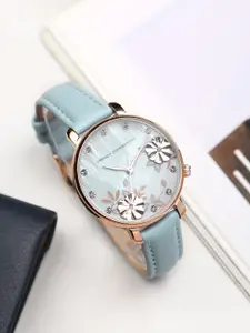 French Connection Women Grey Dial & Grey Leather Straps Analogue Watch FC21BE