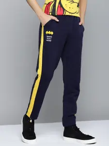 Kook N Keech Batman Teens Boys Navy Blue and Yellow Solid Side Taping Detail Track Pants