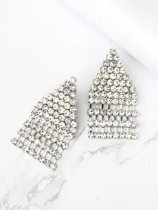 Bellofox Silver-Plated Triangular Drop Earrings