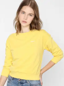 ONLY Women Yellow Sweatshirt