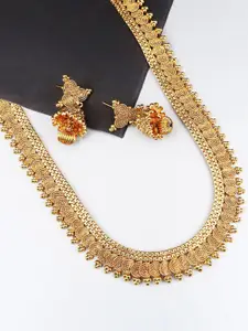 Mirraw Gold Plated South Indian Traditional Necklace Set With Earrings