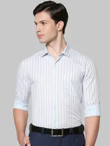 Park Avenue Men Blue Slim Fit Opaque Striped Formal Shirt