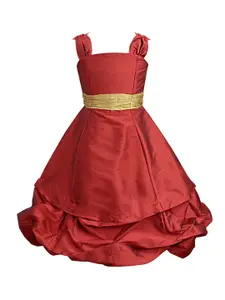 A.T.U.N. A T U N Red & Gold-Toned Balloon Maxi Dress