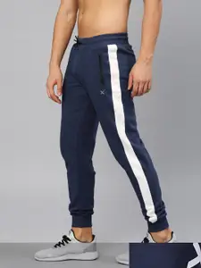 HRX by Hrithik Roshan Men Pack of 2 Blue Solid Active Joggers