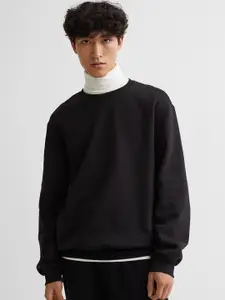 H&M Men Black Relaxed Fit Sweatshirt