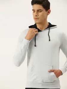 ARISE Men White Pure Cotton Hooded Sweatshirt