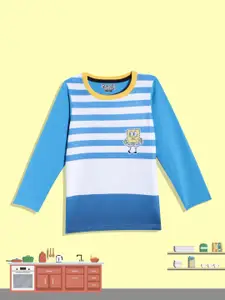 Eteenz Boys Blue Striped Spongebob Detail Sweatshirt