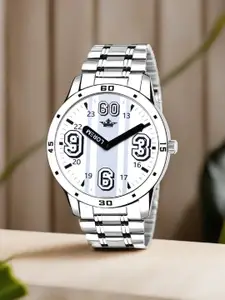 LOREM Men Silver-Toned Printed Dial & Silver Toned Straps Analogue Watch LR111
