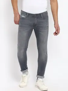 Lee Men Grey Skinny Fit Low-Rise Light Fade Jeans