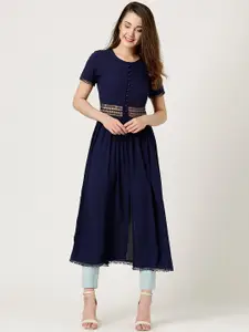 Marie Claire Women Navy Solid Maxi Top