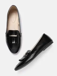 Van Heusen Woman Black Embellished Loafer Style Ballerina Flats