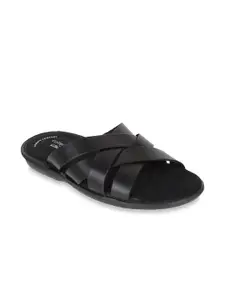 Clarks Men Black Leather Comfort Sandals