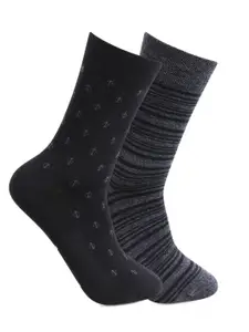 Bonjour Men Pack of 2 Patterned Premium Calf Length Woolen Socks