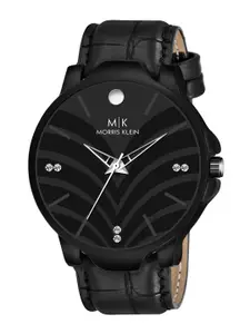 MORRIS KLEIN Men Black Printed Dial & Black Stainless Steel Straps Analogue Watch MK-3003