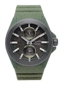 Alexandre Christie Men Olive Green Dial & Textured Strap Analogue Watch 6585MFRIPGN