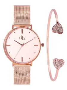 DressBerry Women Rose Gold-Toned Analogue Watch MFB-PN-SNT-K02-