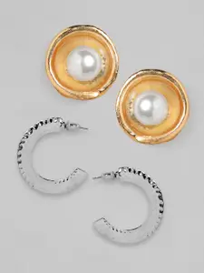 Rubans Gold-Toned Classic Half Hoop Earrings