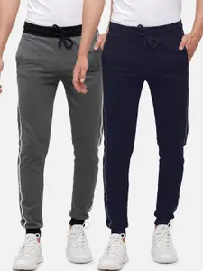 MADSTO Men Pack Of 2 Slim-Fit Pure Cotton Joggers