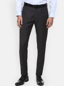 Louis Philippe Men Black Slim Fit Formal Trousers