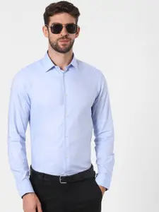 SELECTED Men Blue Opaque Cotton Formal Shirt