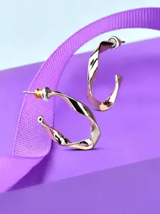 Accessorize London Women Gold Small Twist Hoop Earring