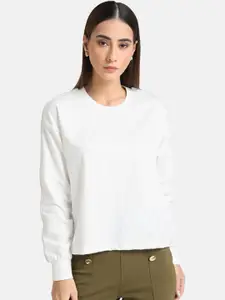 Kazo Women White Sweatshirt