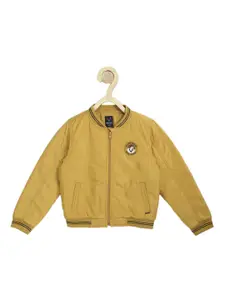 Allen Solly Junior Boys Yellow Bomber with Embroidered Jacket