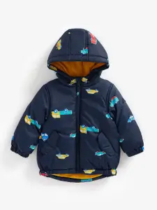 mothercare Boys Navy Blue Hooded Padded Jacket