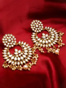 aadita Gold-Toned Geometric Chandbalis Earrings